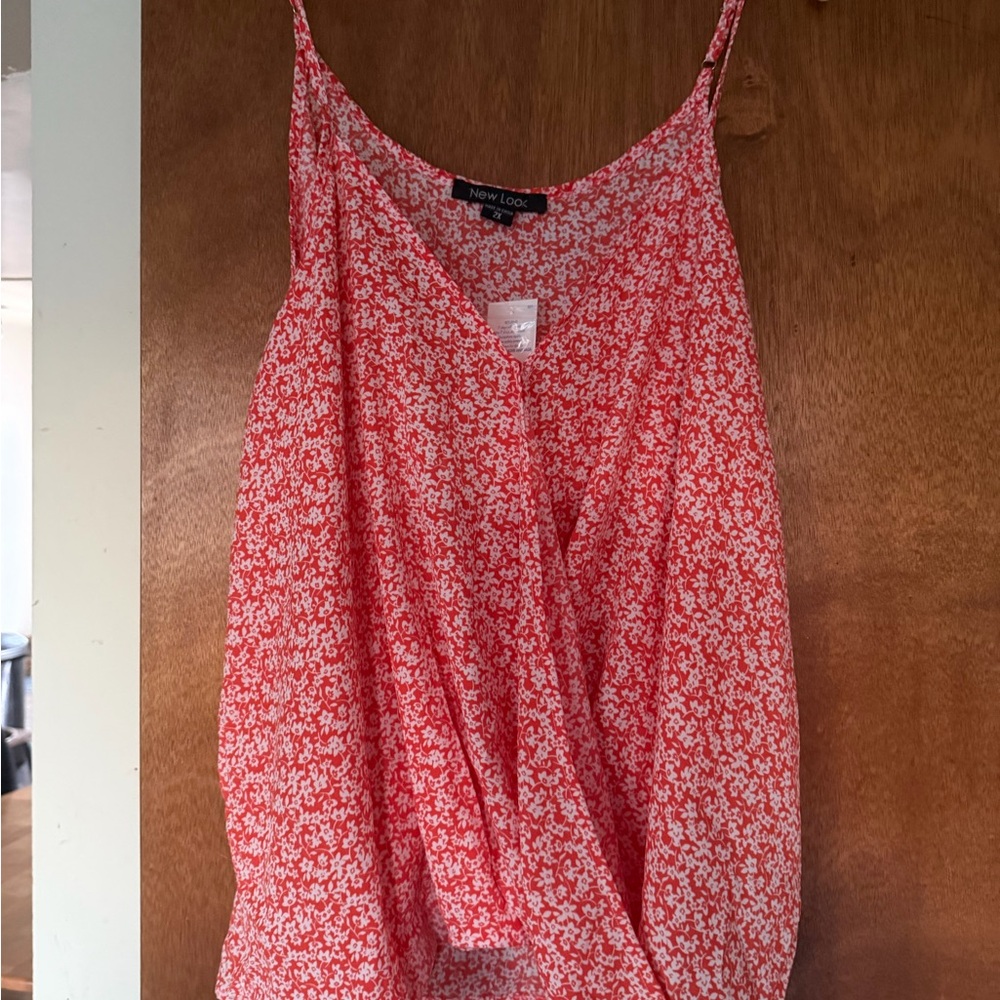 New Look Coral and White Floral Camisole